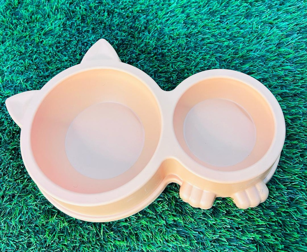 TAZON DOBLE PARA MASCOTAS CON FORMA DE GATO COLORES VARIADOS