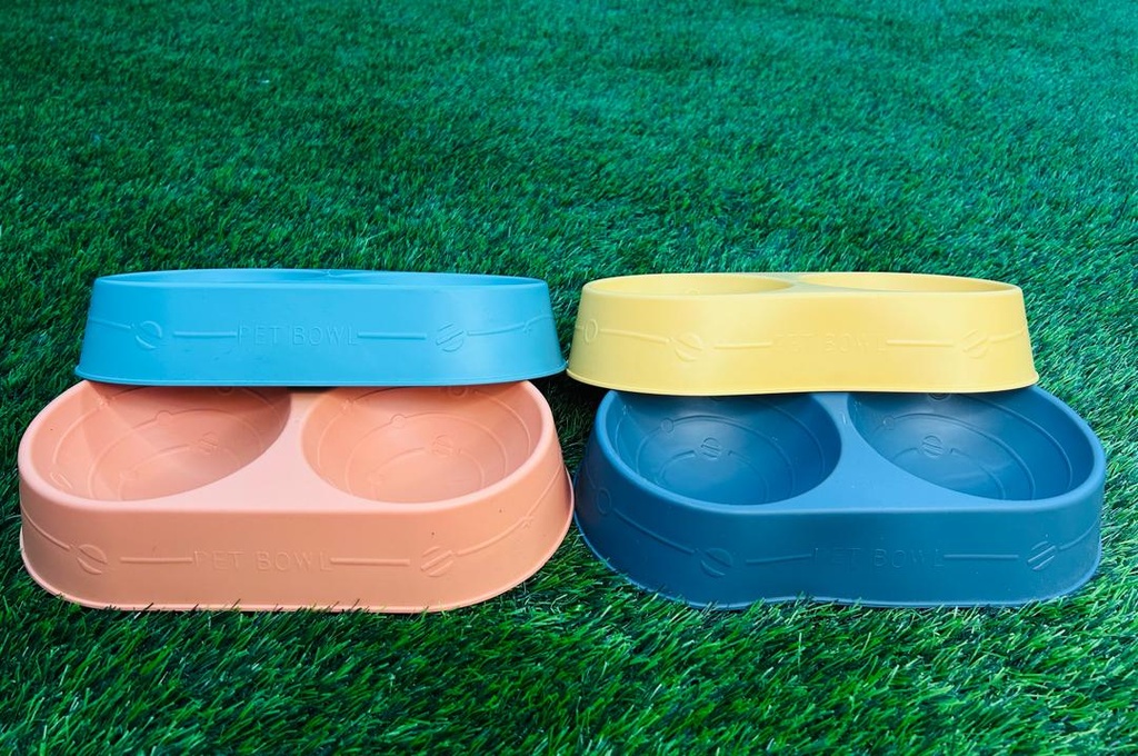 TAZON DOBLE PET BOWL PARA MASCOTAS PEQUE;AS Y4 COLORES VARIADOS