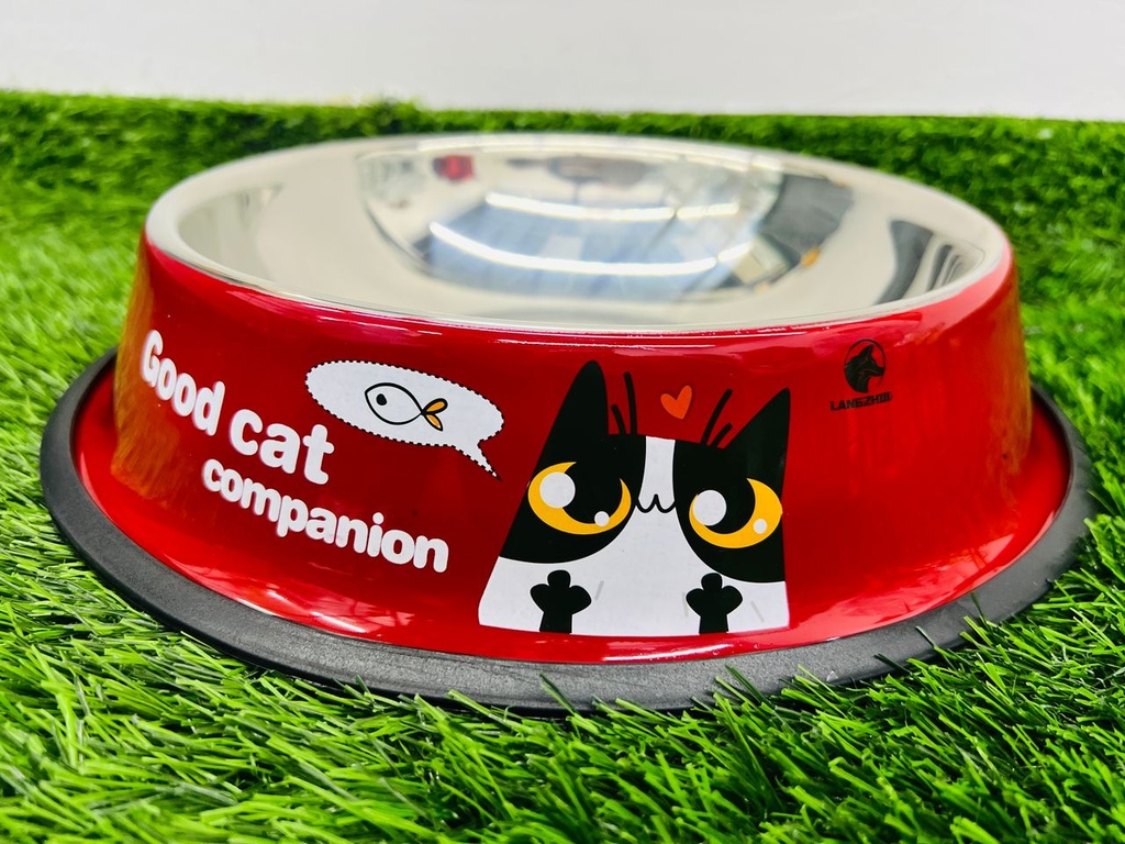 Bol De Acero Inoxidable Good Cat Companion Colores Variados De 30cm