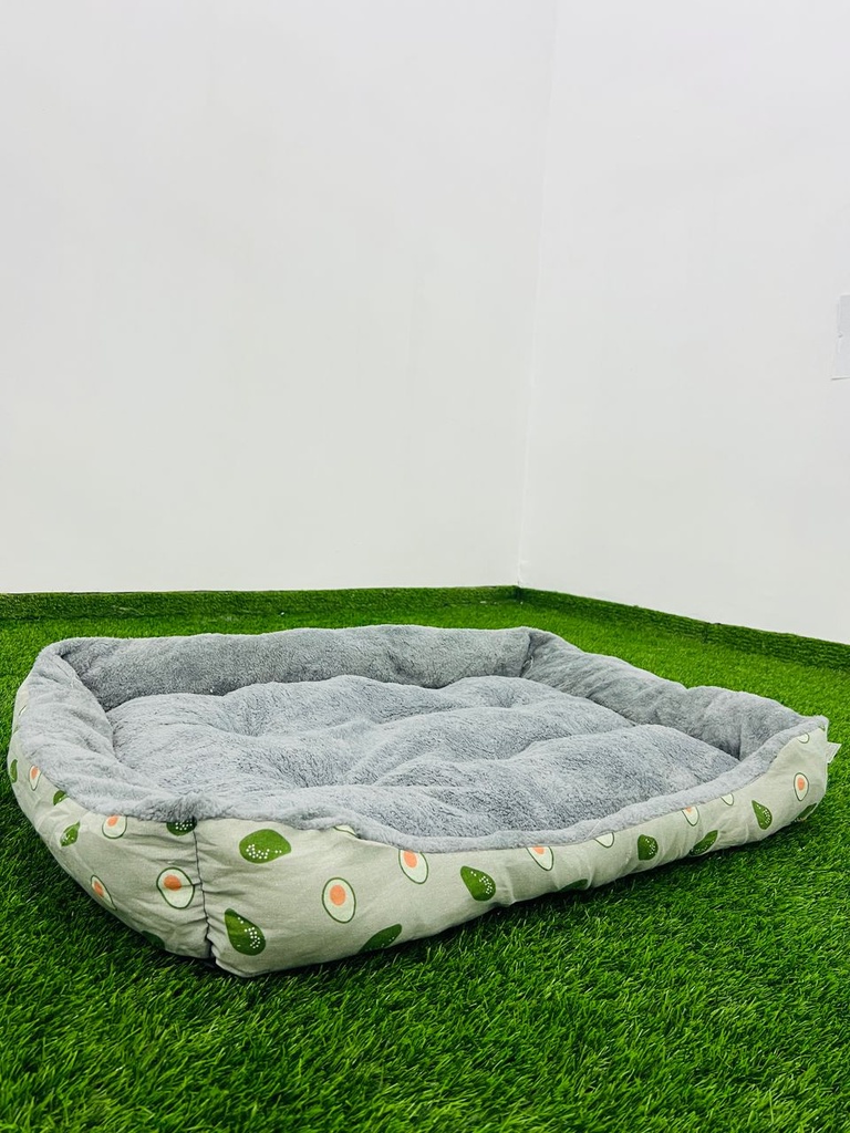 Cama Para Mascotas Color Gris Con Motivo De Aguacates 45cm X 60cm