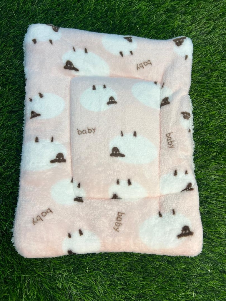 Cama Para Mascotas Color Rosa Con Motivo De Ovejitas 27cm X 35cm