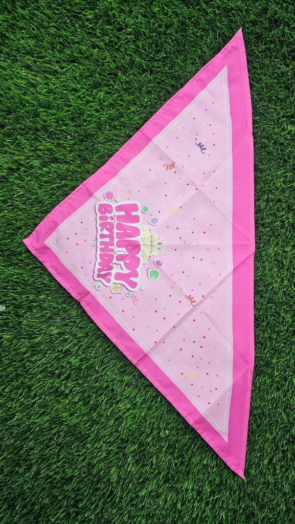 Pañuelo Con Estampado De Happy Birthday Color Rosa