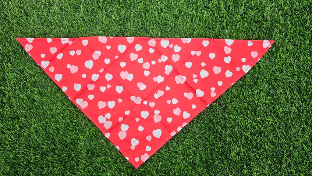 Bandana San Valentin Fondo Rojo Corazon