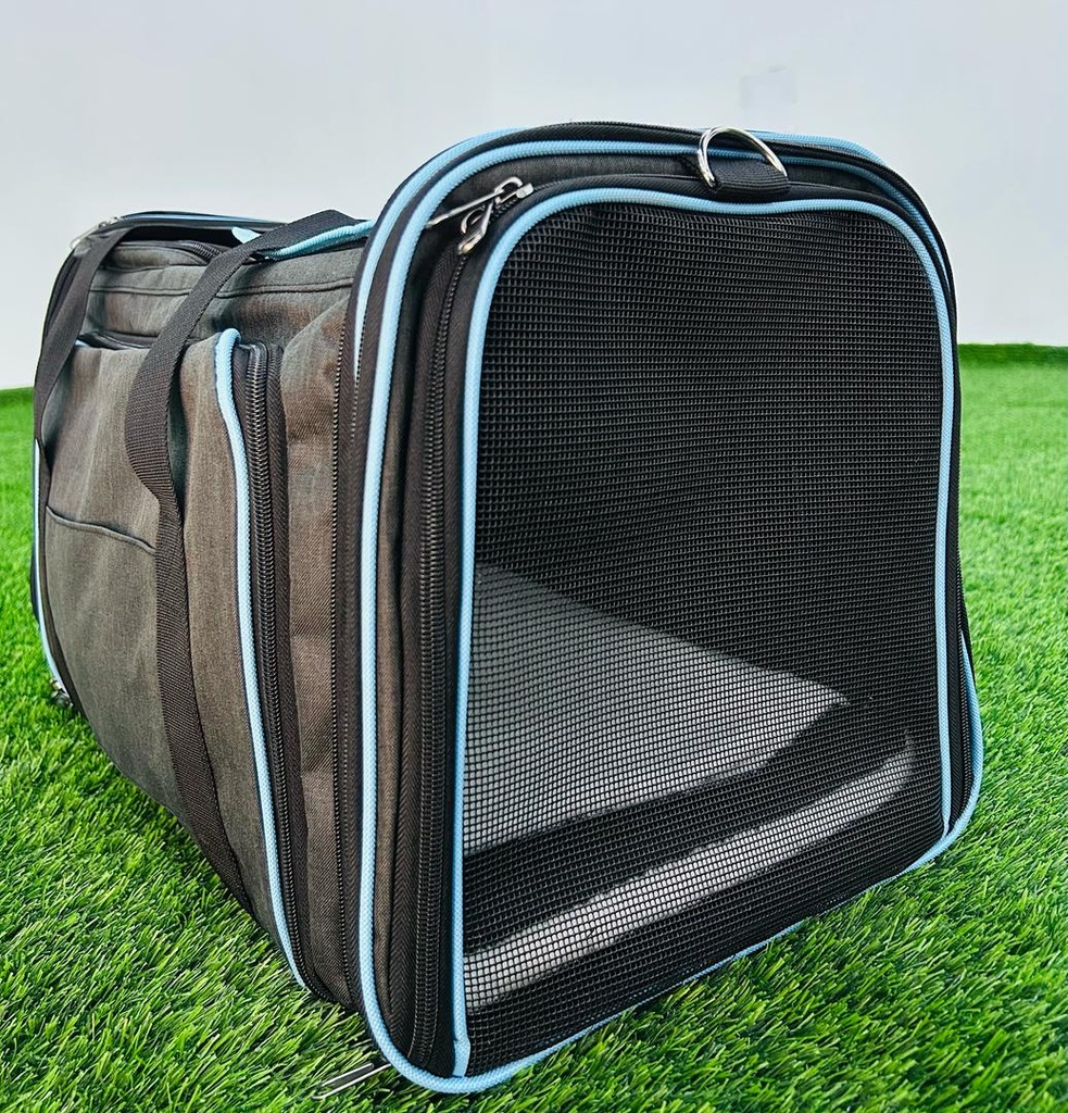 Bolso Para Transportar Mascotas Con Suelo Afelpado Y Mallas 48cm X 30cm X 30cm
