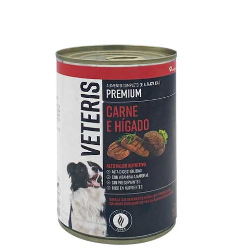 Veteris Comida Para Perro Con Carne E Higado 415g