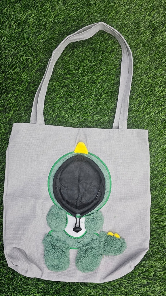 Bolsito Talla M Para Mascotas Color Gris Con Forma De Dinosaurio