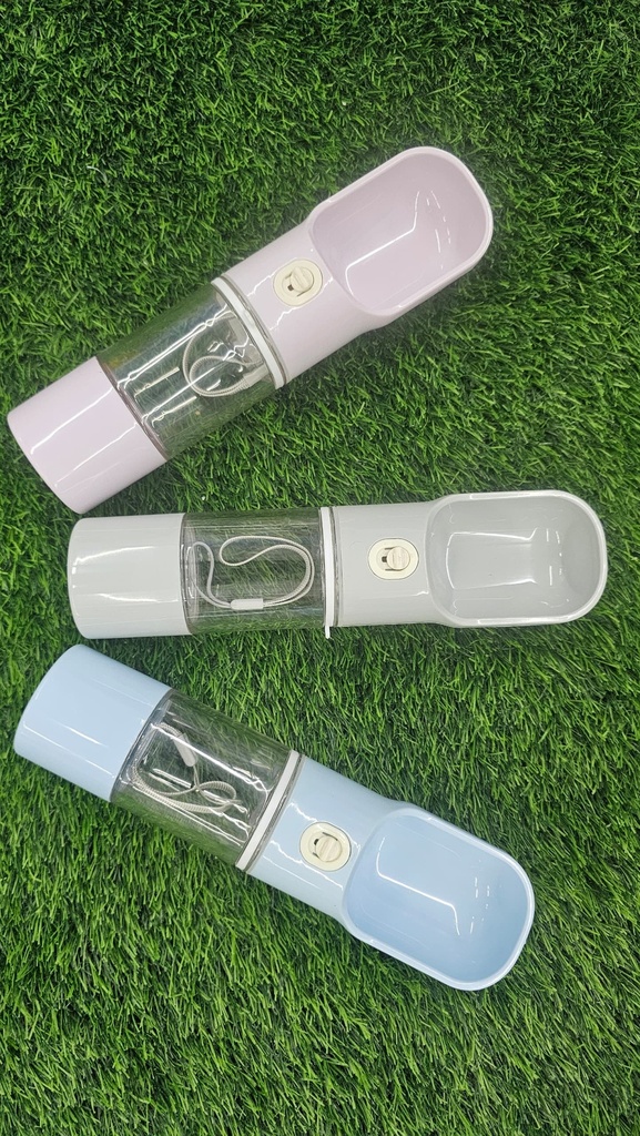 Bebedero Portatil Para Mascotas Con Compartimiento De Snacks Colores Variados