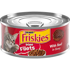 Comida Enlatada Para Gatos Friskie With Beef In Gravy Prime Filets156g (Lata Roja/Roja)