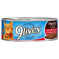 9lives Comida Enlatada Para Gatos Hearty Cuts Real Chicken U Beef In Gravy 156g (Lata AzulRojo)