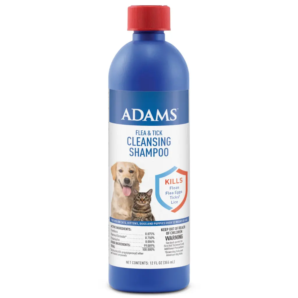 Adams Flea & Tick Cleansing Shampoo Para Mascotas 12 Oz / 355 Ml