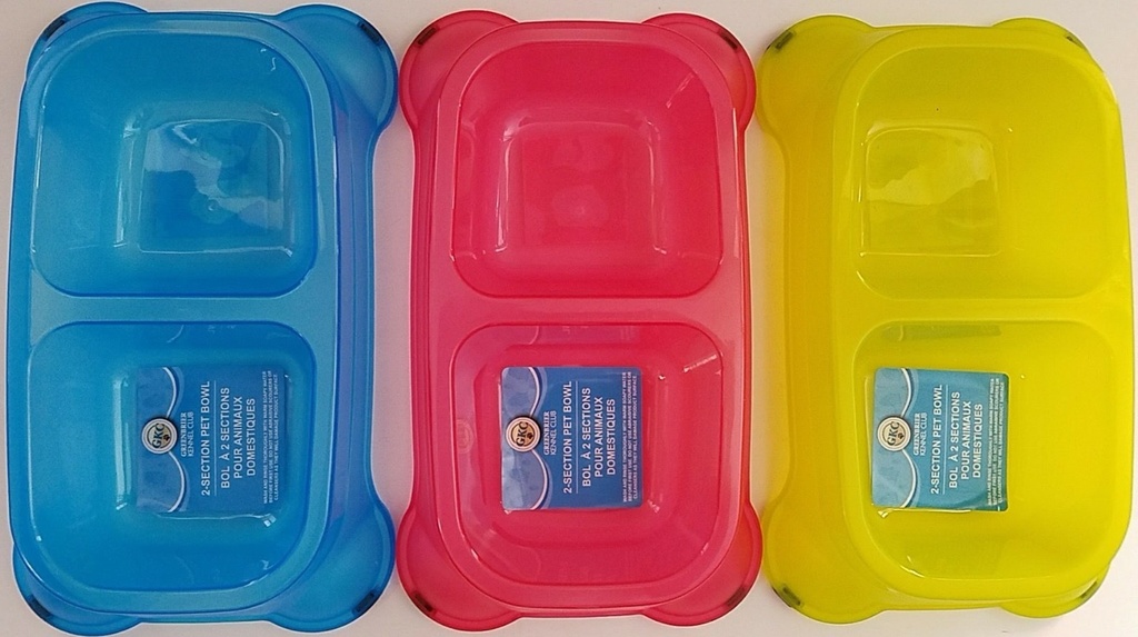 Greenbrier Kennel Bowl Tazon De Plastico De 2 Secciones Para Perros