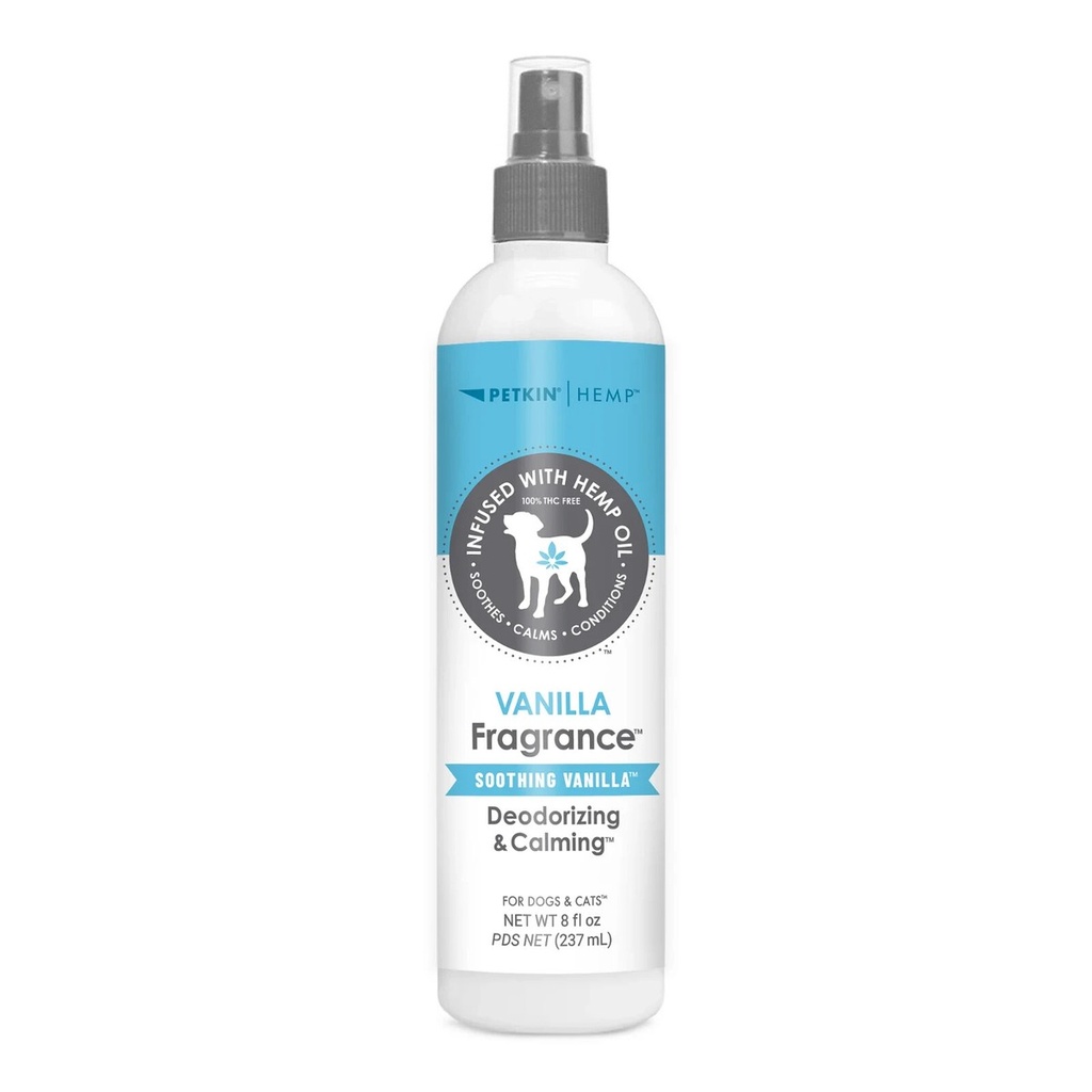 Petkin Spray De Vainilla Y Aceite De Cañamo Para Mascotas 8 Oz / 237 Ml