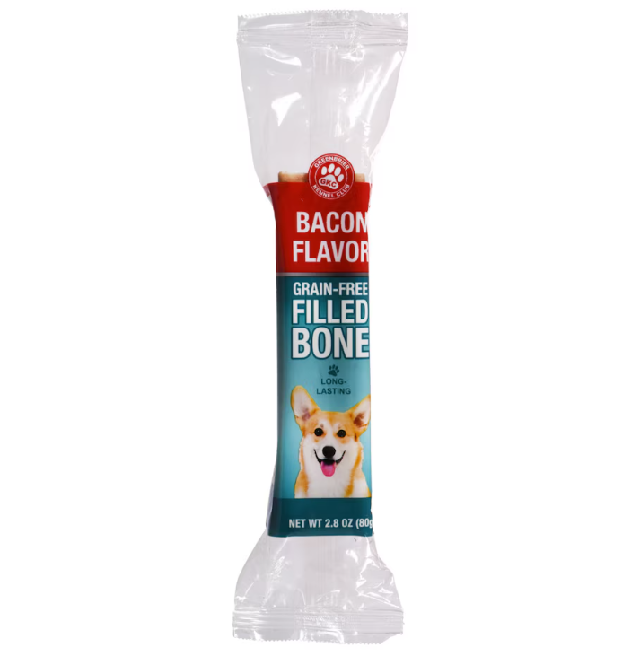 Greenbrier Kennel Bacon Flavor Filled Bones 2.8 Oz / 80 Gr