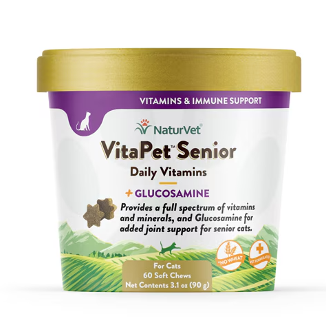 Naturvet Vitaminas Vitapet Senior Para Perros Con Glucosamina 60 Pastillas Masticables
