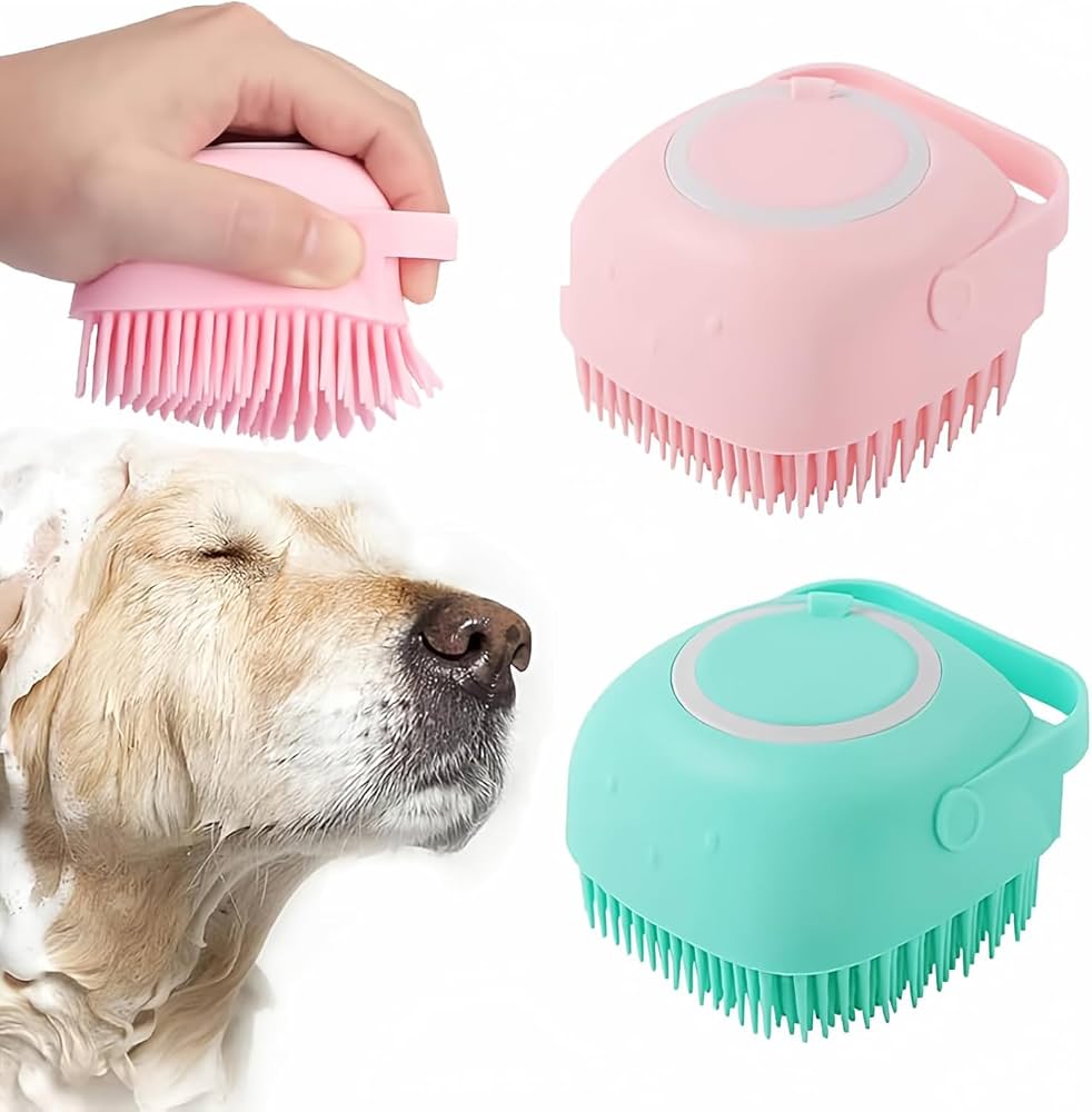 Cepillo De Shampoo Para Mascotas De Silicona Suave Y Seguro