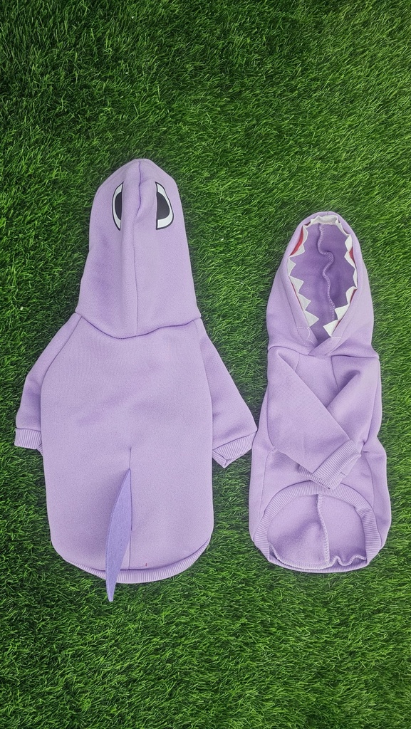 Chaqueta Con Capucha Motivo De Tiburon Para Mascotas De Color Morado Tallas Varias