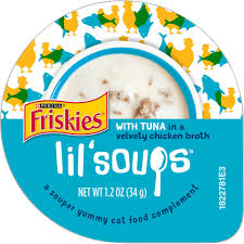 Purina Friskies Lil Soups Golosinas Para Gatos Tazas De 1.2 Oz Paquete De 8 Sabor A Atun