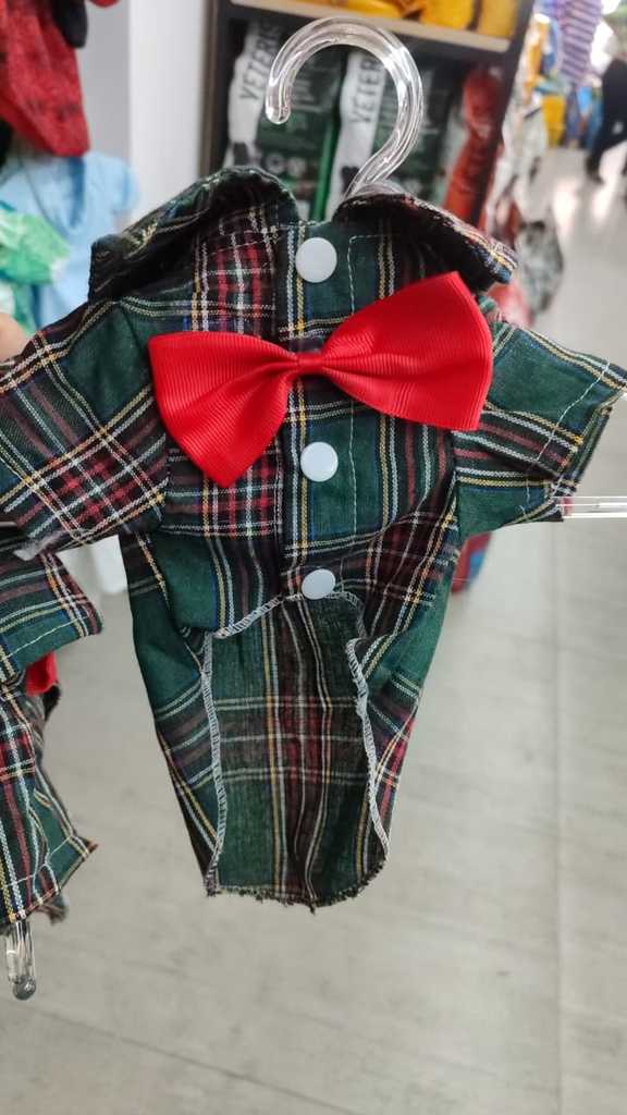 Camisa De Cuadros Con Lazo Para Mascotas Tallas Varias