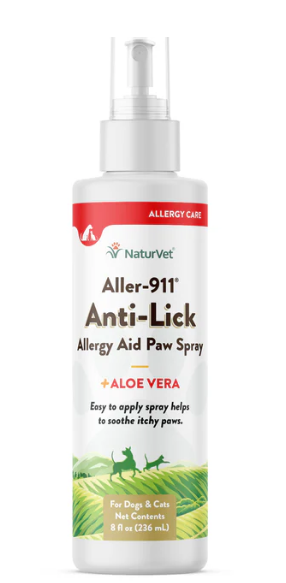 Aller-911 Anti-Lick Allergy Aid Paw Spray  8 Oz 236ml