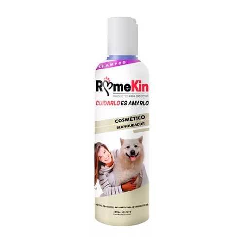 Shampoo Para Perros Cosmetico Blanqueador 250ml Romekin