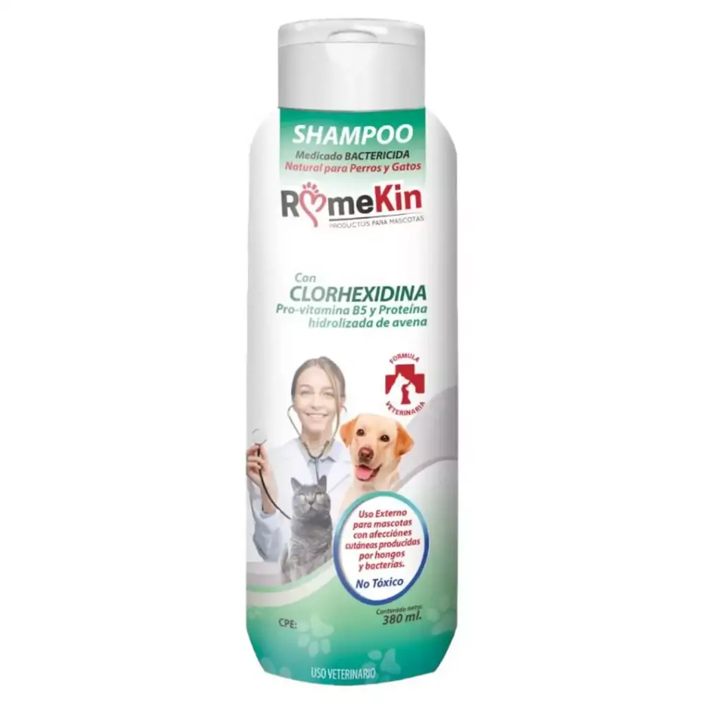 Shampoo Medicado Bactericida Natural Para Con Clorhexidina 380ml