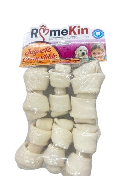 Hueso Natural Blanco  Para Perros 6 Unidades