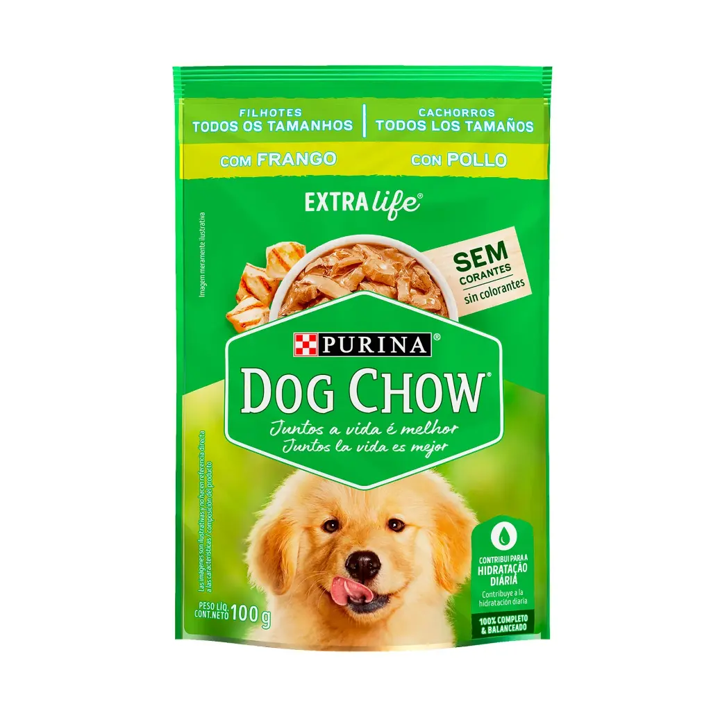 Purina Dog Chow Sobre De Alimento Para Perros Cachorros Sabor A Pollo 100g