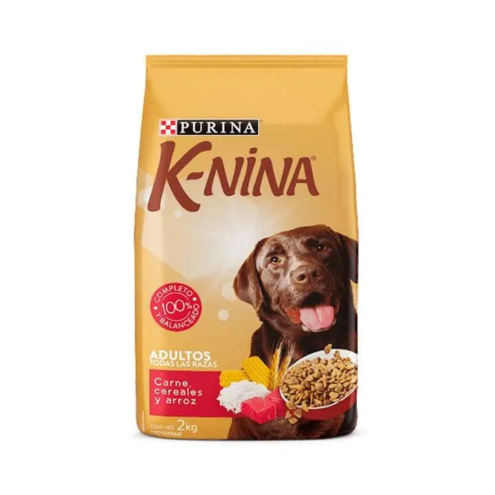 Perrarina K-Nina Para Perros Adultos Todas Las Razas Sabor A Carne, Cereal Y Arroz 2kg