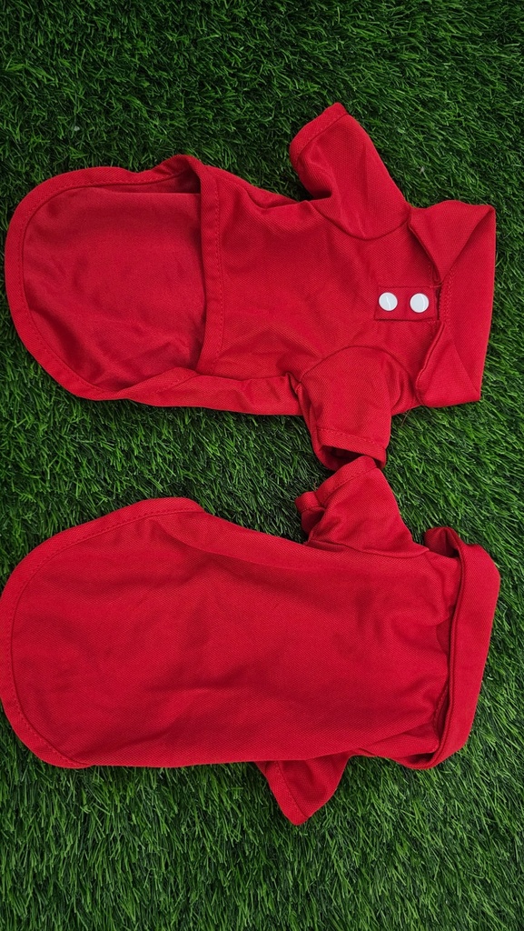 Camisa Polo Unicolor Rojo Para Mascotas Talla M