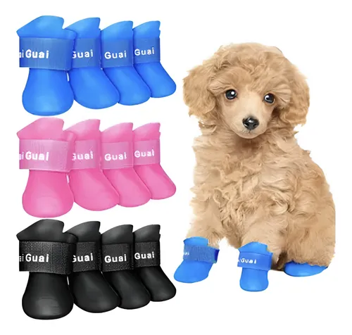 Zapatos De Silicon Para Mascotas 4 Piezas Talla XXL