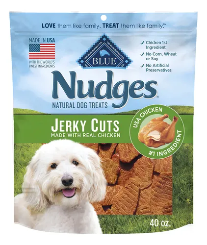 BLUE BUFFALO NUDGES JERKY CUTS - PREMIOS NATURALES PARA PERROS - POLLO, 40 OZ