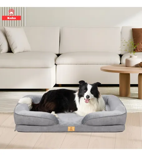 CAMA PARA PERRO ORTOPEDICA PARA PERROS TALLA L COLOR GRIS