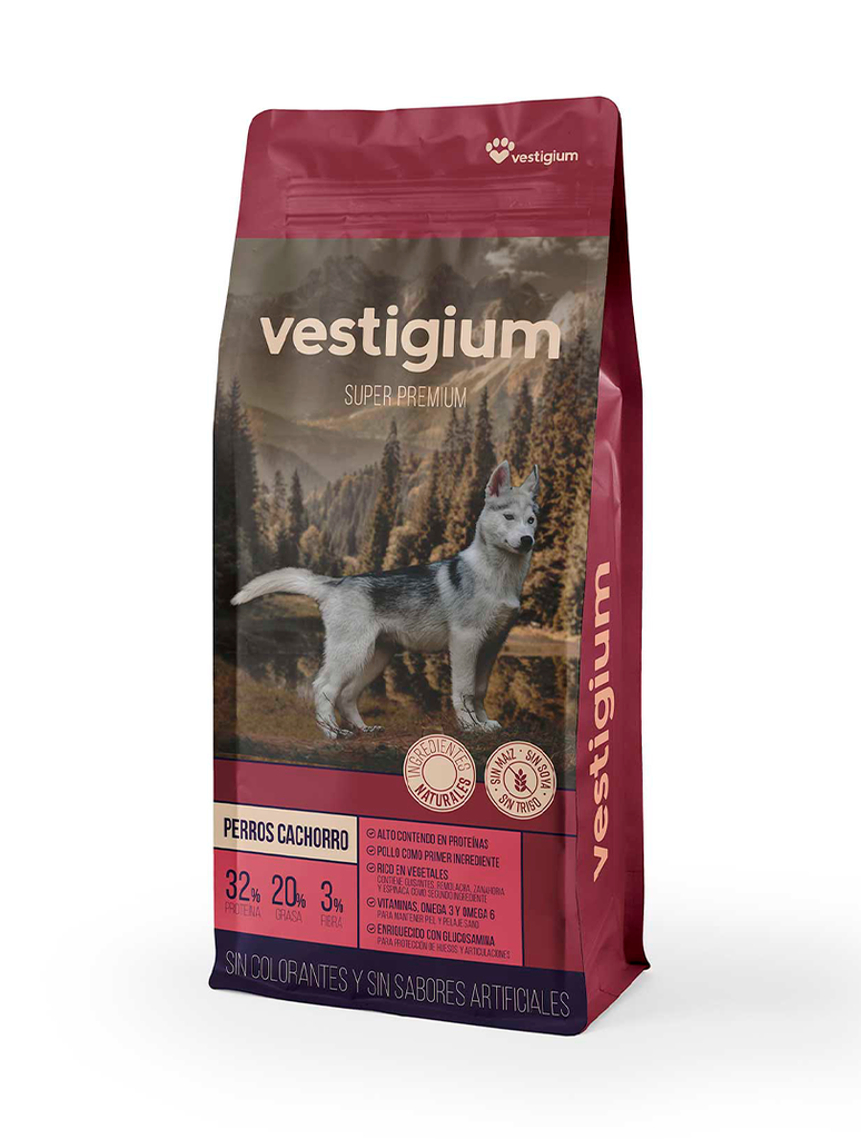 ALIMENTO SUPER PREMIUM PARA PERROS CACHORROS VESTIGIUM 8 KG