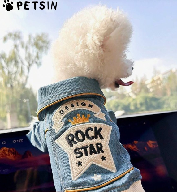 PETSIN CHAQUETA LIGERA PARA MASCOTAS ROCK STAR TALLAS VARIAS