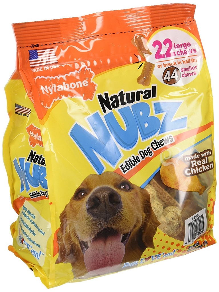 NYLABONE NATURAL NUBZ GALLETAS MASTICABLE PARA PERROS 22 UNIDADES / 2 UNIDADES