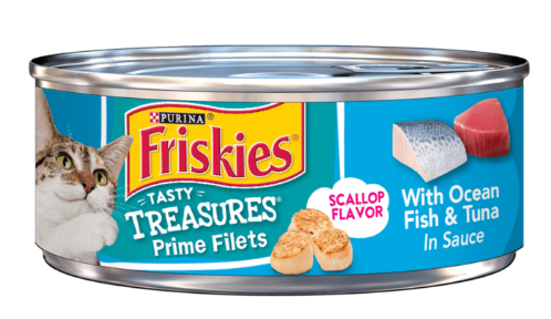 PURINA FRISKIES TASTY TREASURES PRIME FILETS, WITH OCEAN FISH & TUNA IN SAUCE 156 gr.