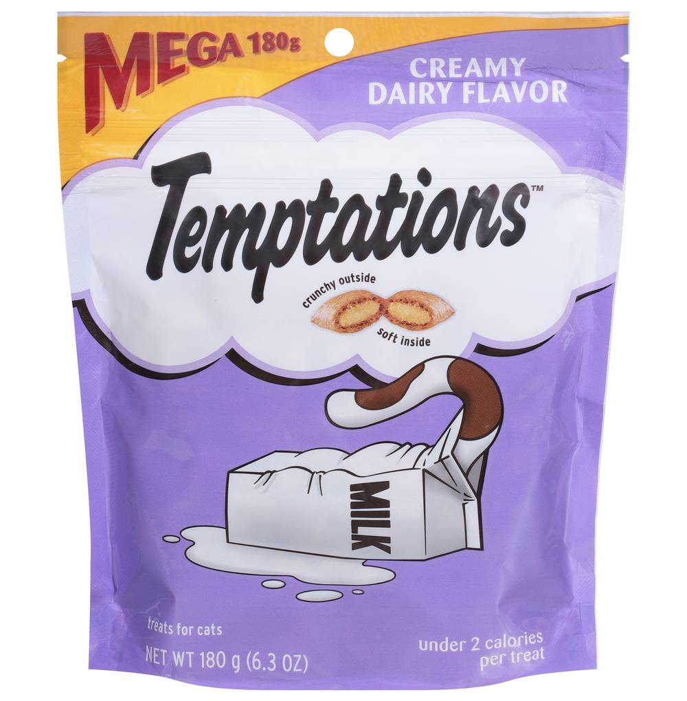 TEMPTATIONS CAT TREATS SABOR CREAMY MILK 180G / 6.3 OZ