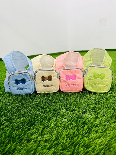 [016] Arnes De Mascota Con Mochila Y Correa Pet Wan Talla M Colores Variados