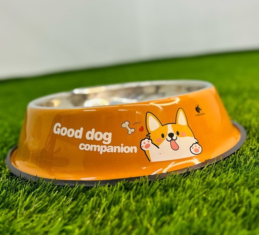 [044] Bol De Acero Inoxidable Good Dog Companion Colores Variados De 34cm