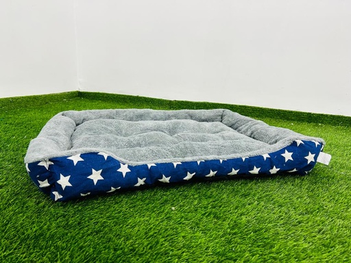 [066] Cama Para Mascota Color Azul Con Motivo De Estrellas 70cm X 90cm