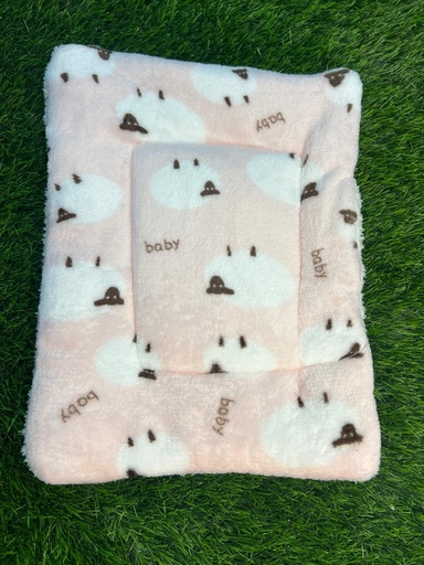 [096] Cama Para Mascotas Color Rosado Con Motivo De Ovejitas 70cm X 100cm