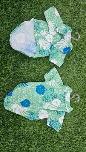 [1005] Camisa Hawaiana Para Mascota Color Verde Talla M