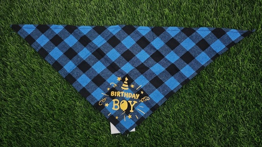 [1056] Bandana Para Mascotas De Cumpleaños Azul