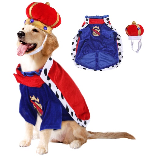 [1078] Disfraz De Rey Para Perros Talla L