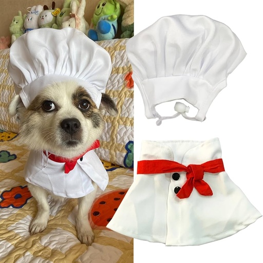 [1083] Disfraz De Chef Para Mascotas Talla L