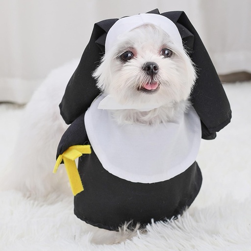 [1088] Disfraz De Monja Para Mascota Talla Unica