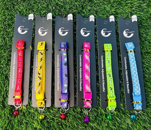 [117] Collar Para Mascotas Ajustable Con Campana De Diseños Variados