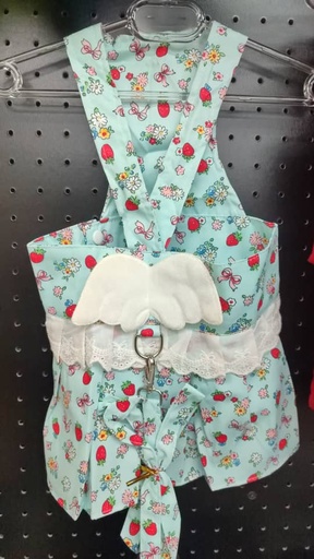 [119] Vestido Con Alas Motivo De Frutas Y Flores Mas Correa Talla S COLORES VARIADOS