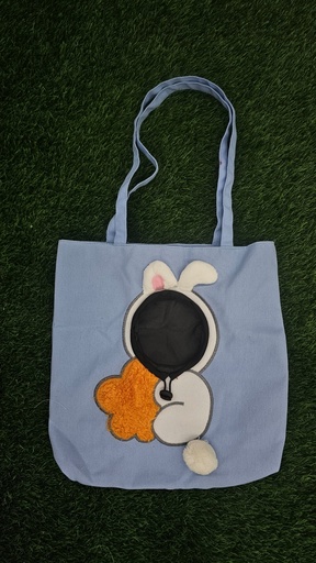 [152] Bolsito Talla M Para Mascotas Color Azul Con Forma De Conejo