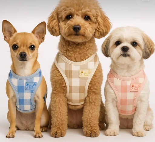 [156] Pechera Con Correa De Tela Xing Ming Patron De Cuadros Talla M Colores Variados